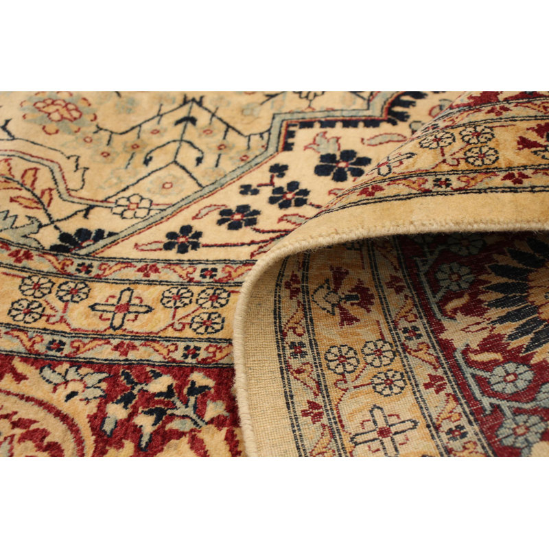 Tapis décoratif en laine de conception unique noué à la main New Age Pakd Ivoire 9 pi x 12 pi