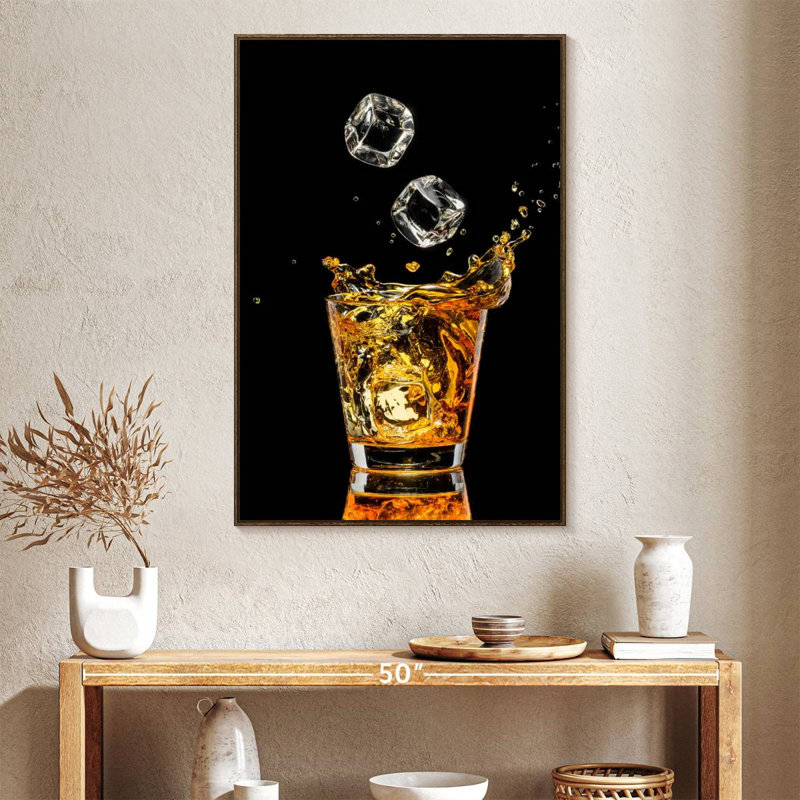 Whisky et glaçons, 27" x 40", Floating Frame Walnut