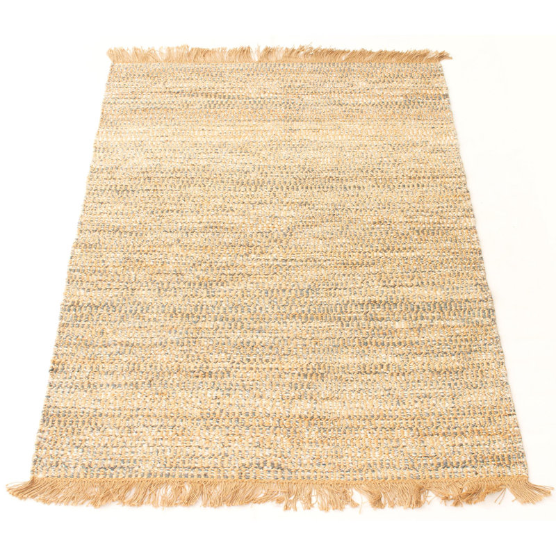 Tapis brun clair en jute tissé à la main Bove