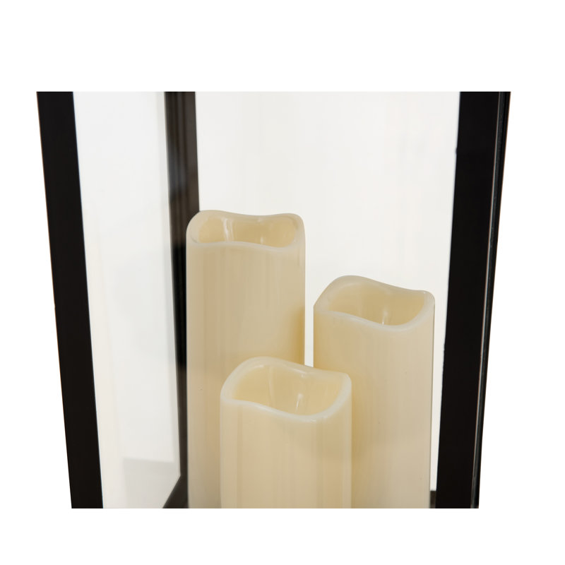 Lanterne d'extérieur à piles 28 po Sunjoy Classic Black, H 28 po x l 9,45 po x P 9,45 po