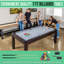 Gosports 7 Ft 3-in-1 Multi Game Pool Table Set with Dining, and Table Tennis Game Includes Bench - Dark Oak-114221581