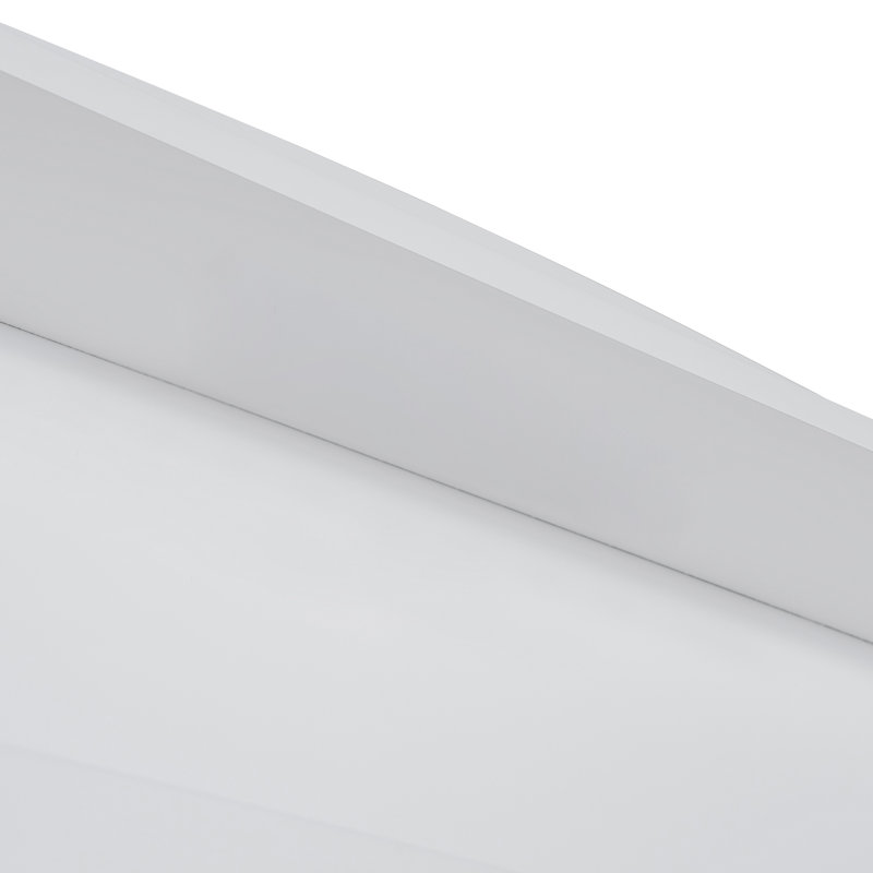 Lit plateforme double en bois avec lit gigogne et tête de lit à DEL, avec tiroirs, blanc, Lit double, Blanc