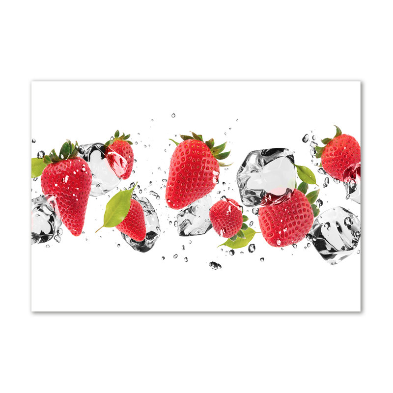 Strawberries And Water - No Frame Print on Canvas