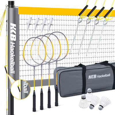 OXYGIE Badminton Net Metal Foldable Volleyball with Carrying Case