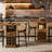 Home Bar Unit, Square Bar Cabinet With Storage And Wine Rack