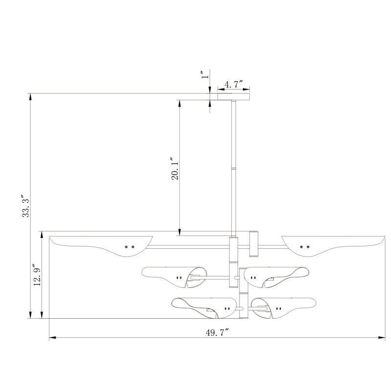 6 - Light Sputnik Modern Linear Chandelier