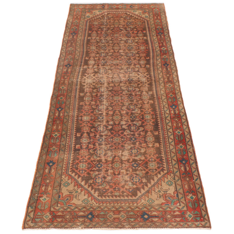 Tapis de couloir unique en laine 3 pi 5 po x 10 pi 3 po Antalya