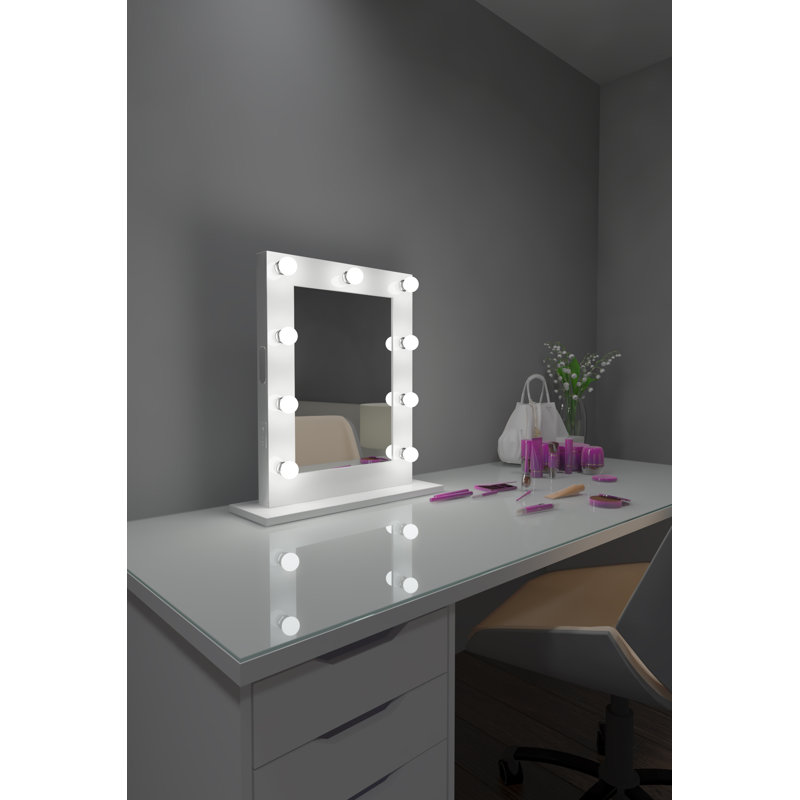 Hollywood Flat Mirror, 26" H x 20" W, 6000Without, White