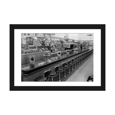 " 1950s-1960s Interior Of Lunch Counter With Chrome Stools " by Vintage Images