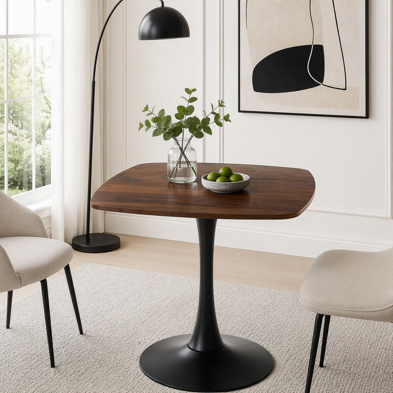 Table tulipe 31,5 pouces, Black + Dark Walnut