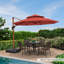 Parasol en porte-à-faux rond 120 po Fratello, rouge brique-1567127503
