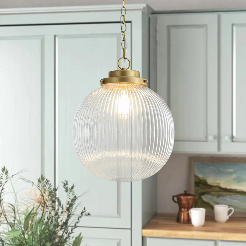 Luminaire suspendu sphère en verre 1 lumière