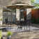 Alyah 5-piece Steel Patio Outdoor Dining Set With Umbrella,metal Stackable Chairs, 42'' Round Table