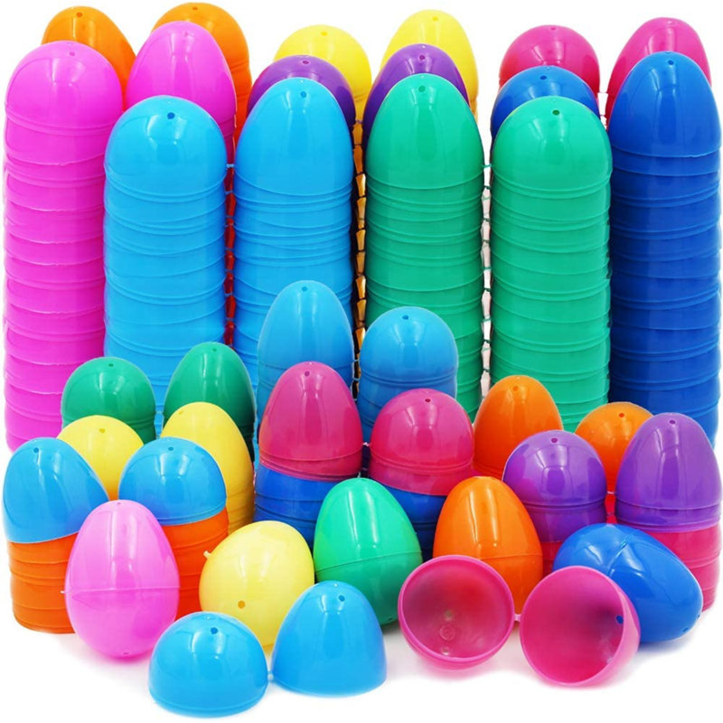 Fillable Easter Eggs With Hinge Bulk Colourful Bright Plastic Easter Eggs, Perfect For Easter Egg Hunt 50 Pieces.
