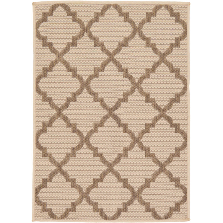 Tapis intérieur / extérieur beige / brun Geraldine