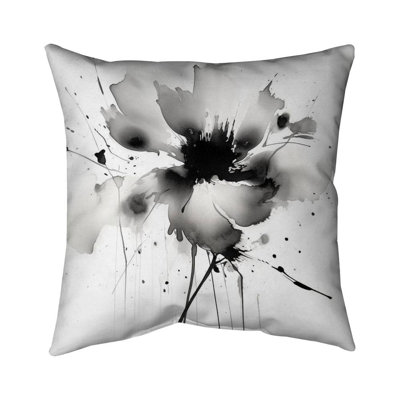 Abstract Flower White Flowers Throw Pillow - Home Decor – Poly Twill Throw Pillow with Insert, Double-Sided Print