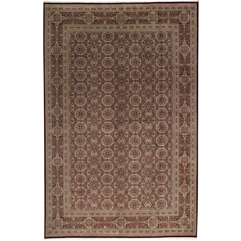 Tapis rouge et rouge noué à la main de haute qualité