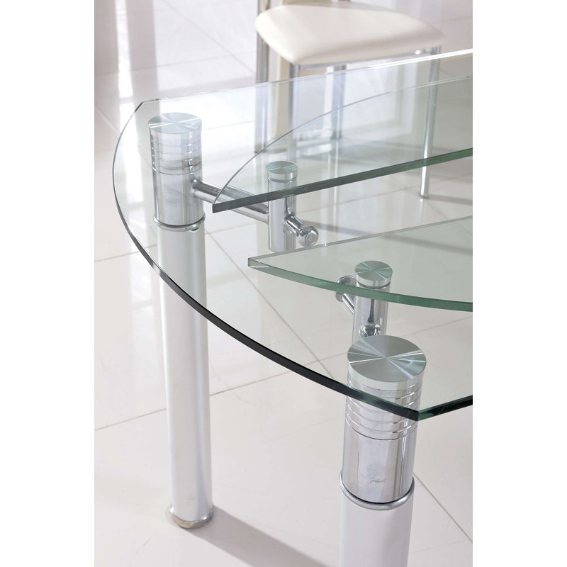 Round Glass Top Metal Base Dining Table