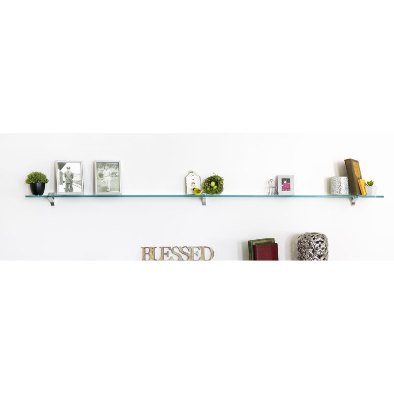 Tablette murale en verre trempé Earlham, Chrome