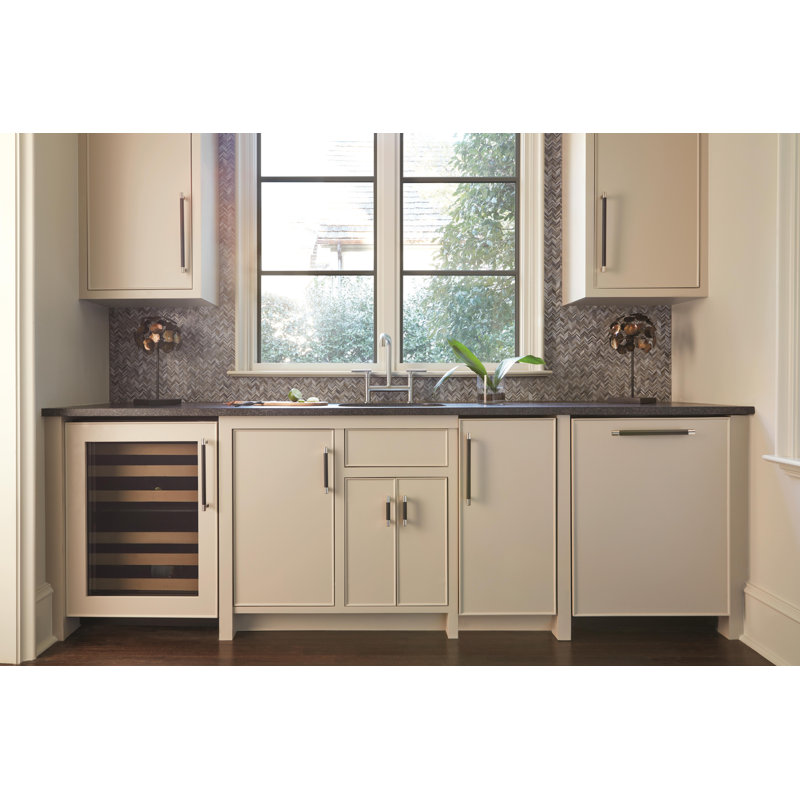 Polished Nickel and Black Bronze Bar Pull with Mounting Hardware