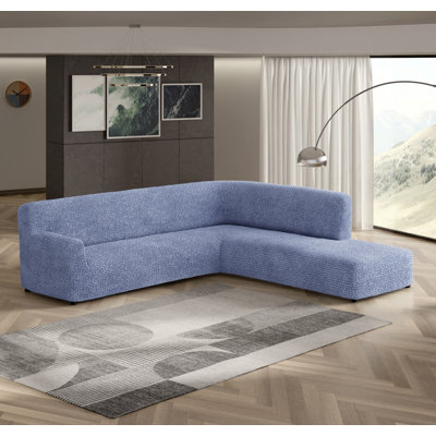 Stretchy Slipcover for Bumper Chaise Sectional - Easy to Clean & Durable (Right Chaise) - Comfort Collection