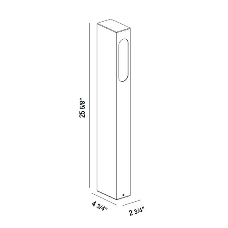 LED Bollard Light, 1x7W, 26" , Black