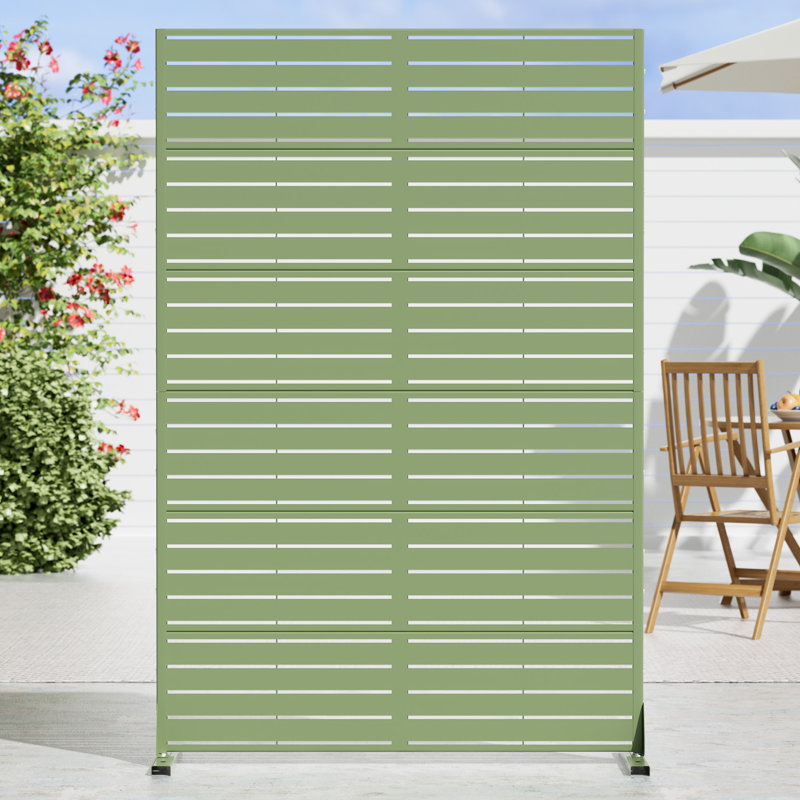 Cloison de séparation 72 po x 47 po autoportante en métal avec clôture en treillis pour patio, balcon, cour, piscine, pièce intérieure