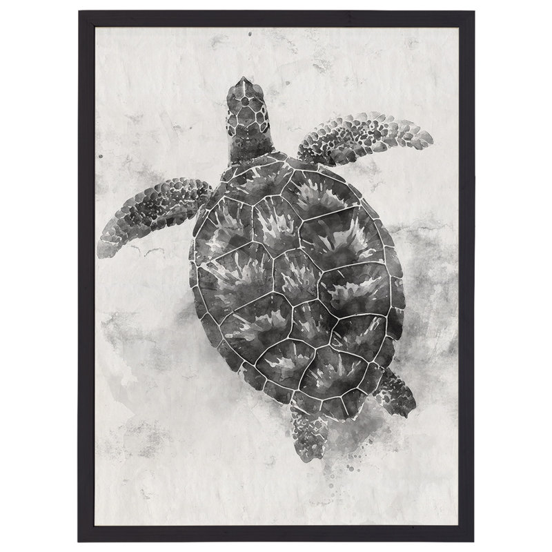 Tortue de mer noir et blanc