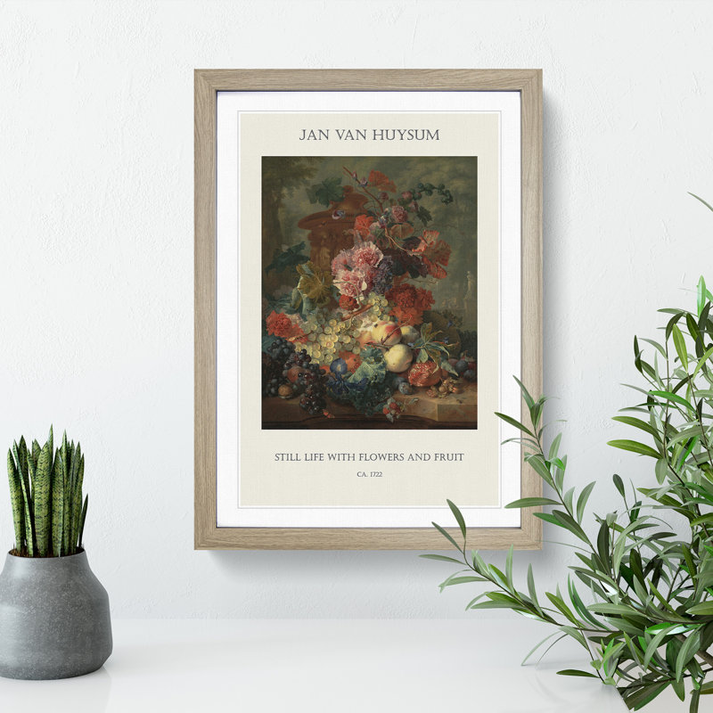 Still Life With Flowers And Fruit Vol.4 by Jan Van Huysum - Single Picture Frame Print, 65cm H x 48cm W x 2cm D, Oak Framed