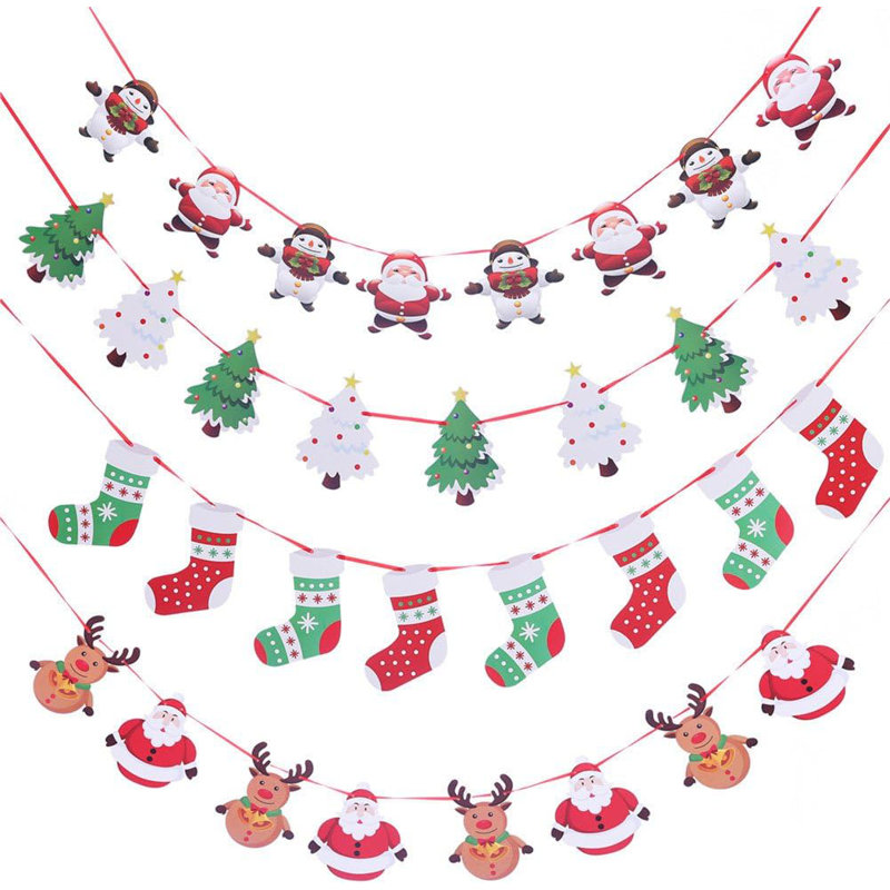 Guirlande de Noël avec 4 drapeaux suspendus
