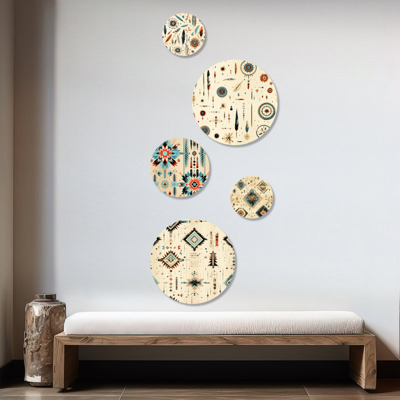 Maryim - ensemble d'art mural rond géométrique moderne de 5