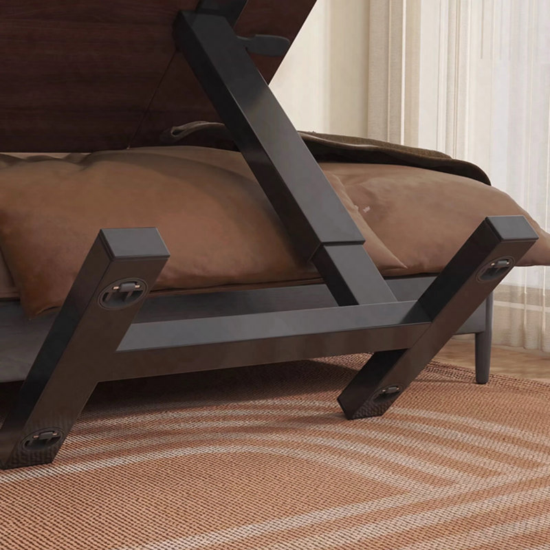 Bureau de chevet au-dessus du lit - Support mobile pour ordinateur portable à roulettes, hauteur réglable - Noyer, Walnut