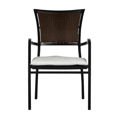 Aire Stacking Patio Dining Armchair With Cushions