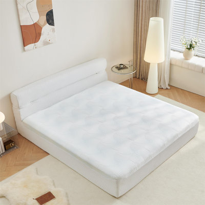 Full Size Floor Bed Frame with High-Resilience Foam Mattress, Pressure Relief Modern Polyester Blend Bed with Non-Slip Base, No Assembly Required, No Box Spring Required, No Assembly for Bedroom
