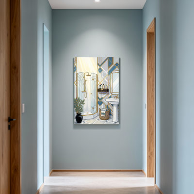 Conception de salle de bain Bath & Laundry avec motifs géométriques