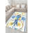 Yellow Blue Themed Flower And Swallow Bird Patterned Vintage Decorative Carpet-437110067