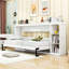 Lit escamotable en bois peu encombrant avec tablettes de rangement latérales-478825422-478825410