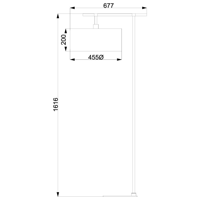 Santistevan 161.6cm Task Floor Lamp, White/Polished nickel