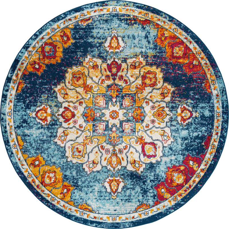 Troayurgh Oriental Indoor Rug, Round 7'10"