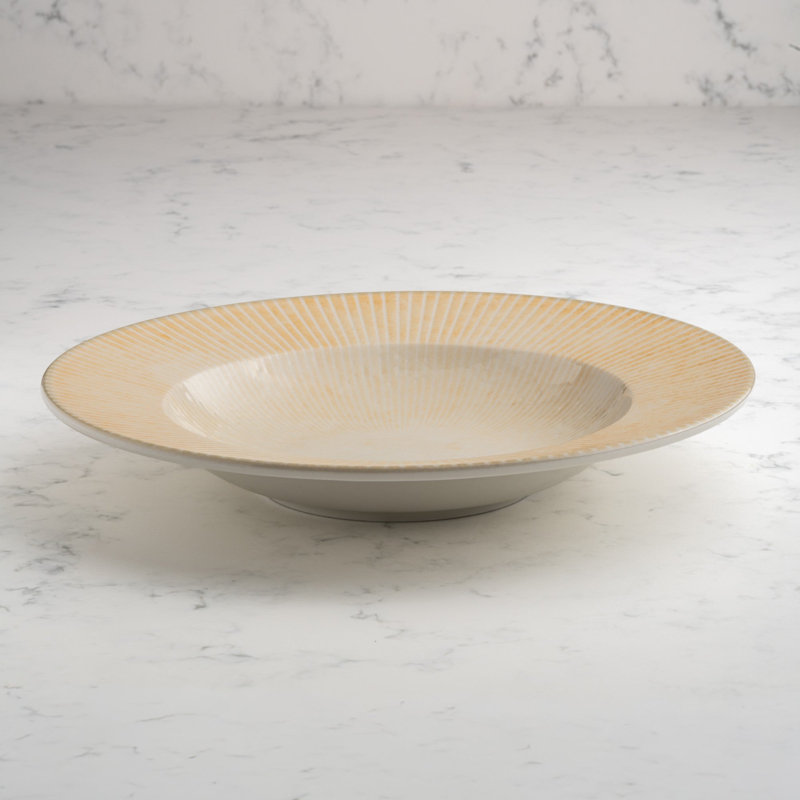 Assiette creuse en porcelaine de qualité supérieure Paros-Sand Premium, 10,2 po | Va au micro-ondes et au lave-vaisselle