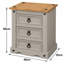 Juni Grey 3 Drawer Bedside Table Cabinet