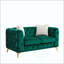 Canapé classique classique moderne: canapé de style Chesterfield de 61,25 pouces avec des détails capitonnés et un revêtement en velours luxueux, avec 2 coussins décoratifs et des pieds en métal