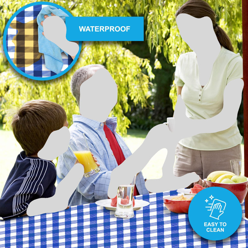 Tablecloth With Umbrella Hole Rectangle , 72" x 30", Blue