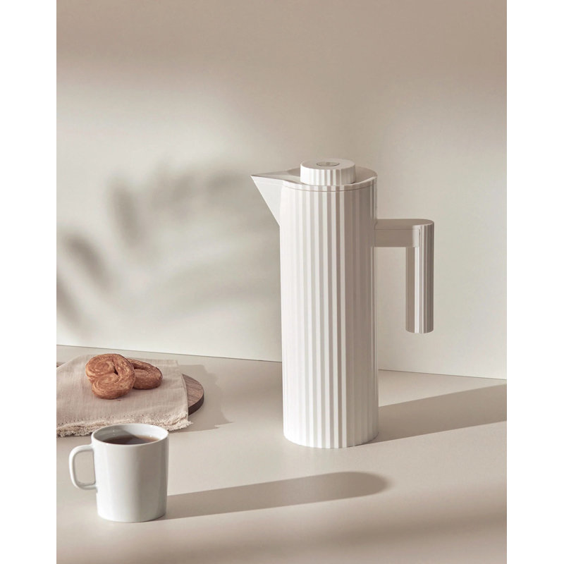 White Thermoplastic Resin Thermal Carafe with Double Wall Glass