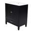 Meuble-lavabo de 30 po avec lavabo, noir rétro, porte à fermeture douce, rangement multiple, tablette en bois de céramique et réglable, tiroir fonctionnel, style autoportant, rangement fonctionnel, noir et évier-129959424