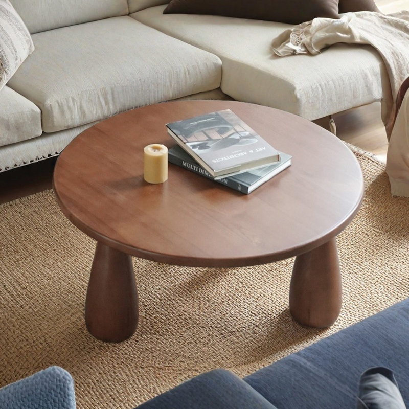 Table basse ronde en bois massif