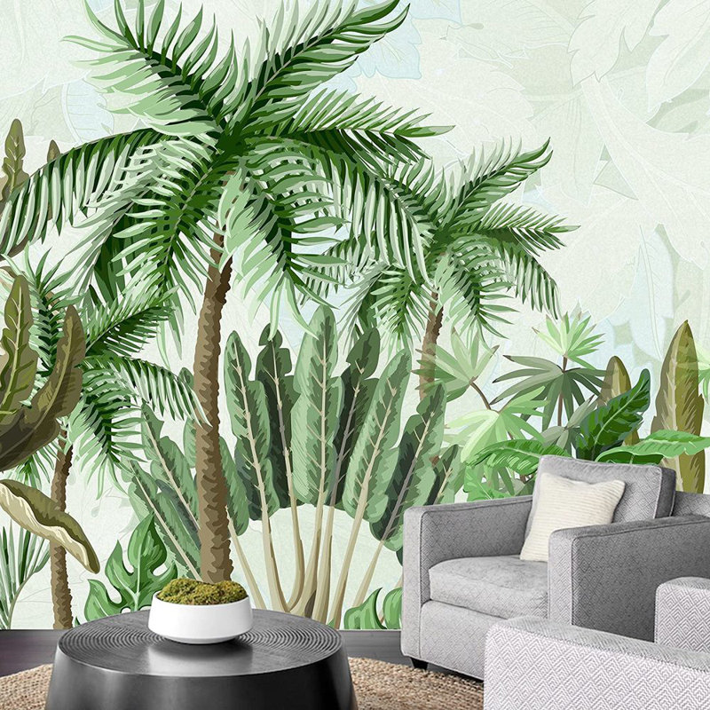 Adhésif mural plante tropicale jungle tropicale, L 100 po x l 144 po