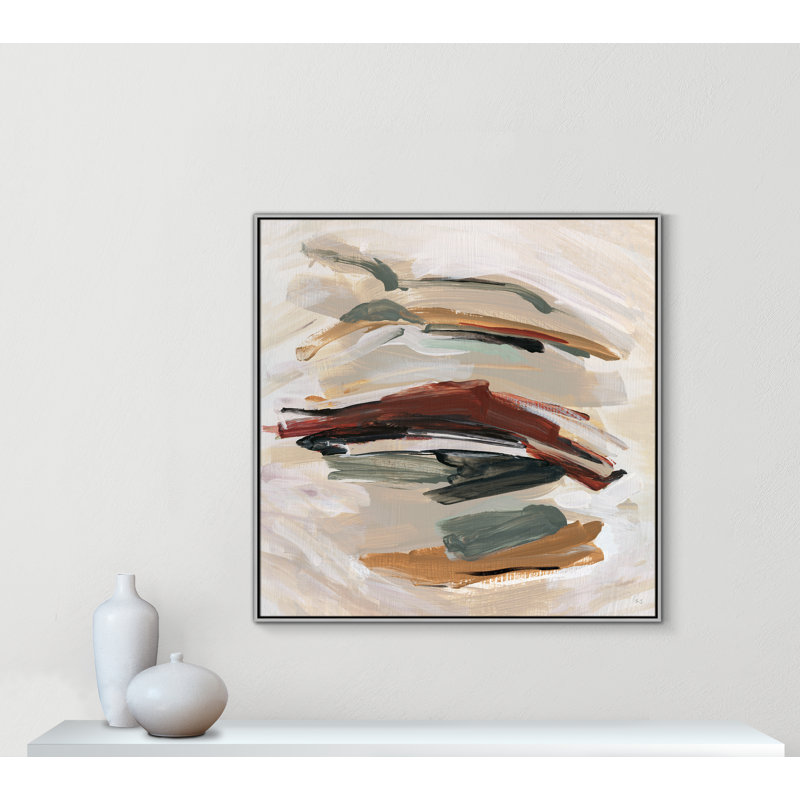 Carmina Spring Shadows by Susan Jill - Floater Frame Painting on Canvas, Silver , 46.5" H x 46.5" W