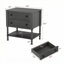 Ensemble de 2 tables de chevet en chêne massif avec 2 tiroirs coulissants et une tablette ouverte, tables de chevet de 22 po de largeur, assemblage rapide en 15 minutes - 2 couleurs disponibles-1935035895-1935035894