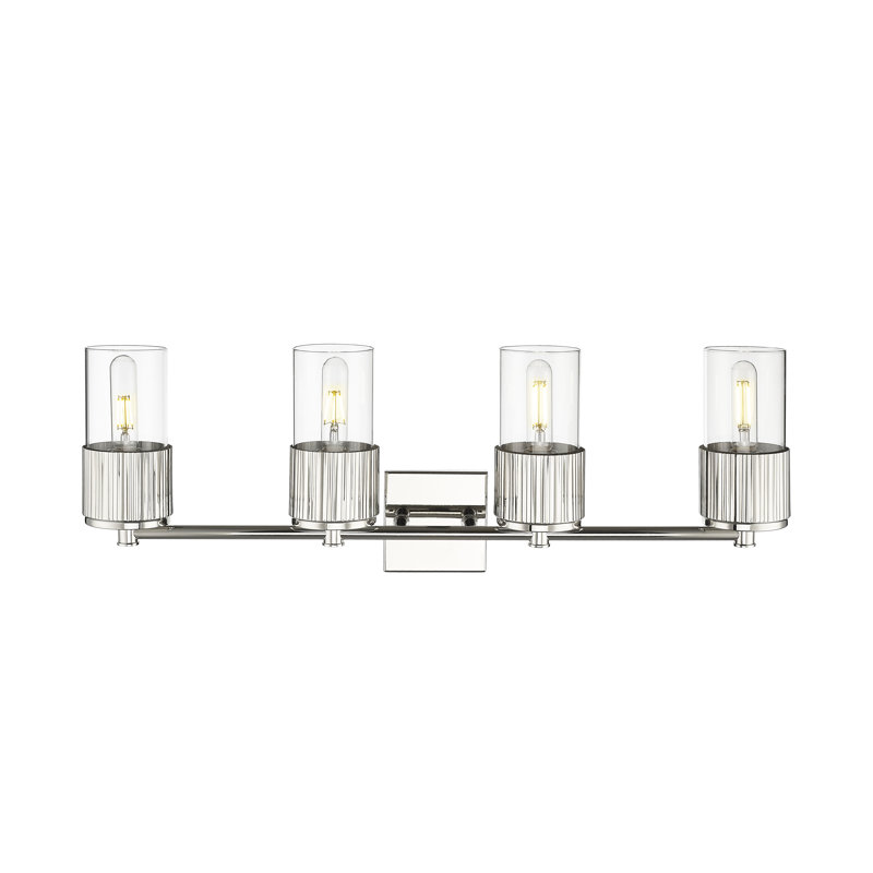 Éclairage pour meuble-lavabo mural 4 po Bolivar, Transparent, Nickel poli